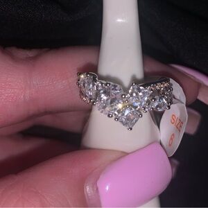 BOMB PARTY OG-Paths Entwined-Diamond Cubic Zirconia (Rhodium Plated)- Size 6